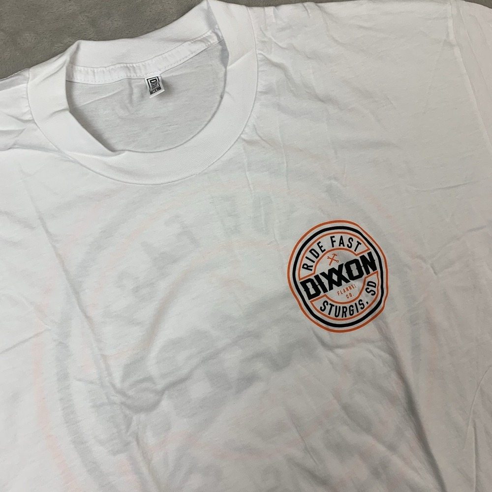 Dixxon Flannel Co T Shirt Mens XL White Sturgis Ride Fast Corpo Short Sleeve